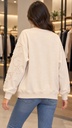 3D Çiçek İşlemeli Krem Sweat 2