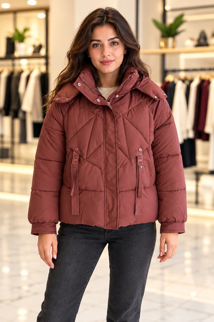 Kapüşonlu Şişme Mont